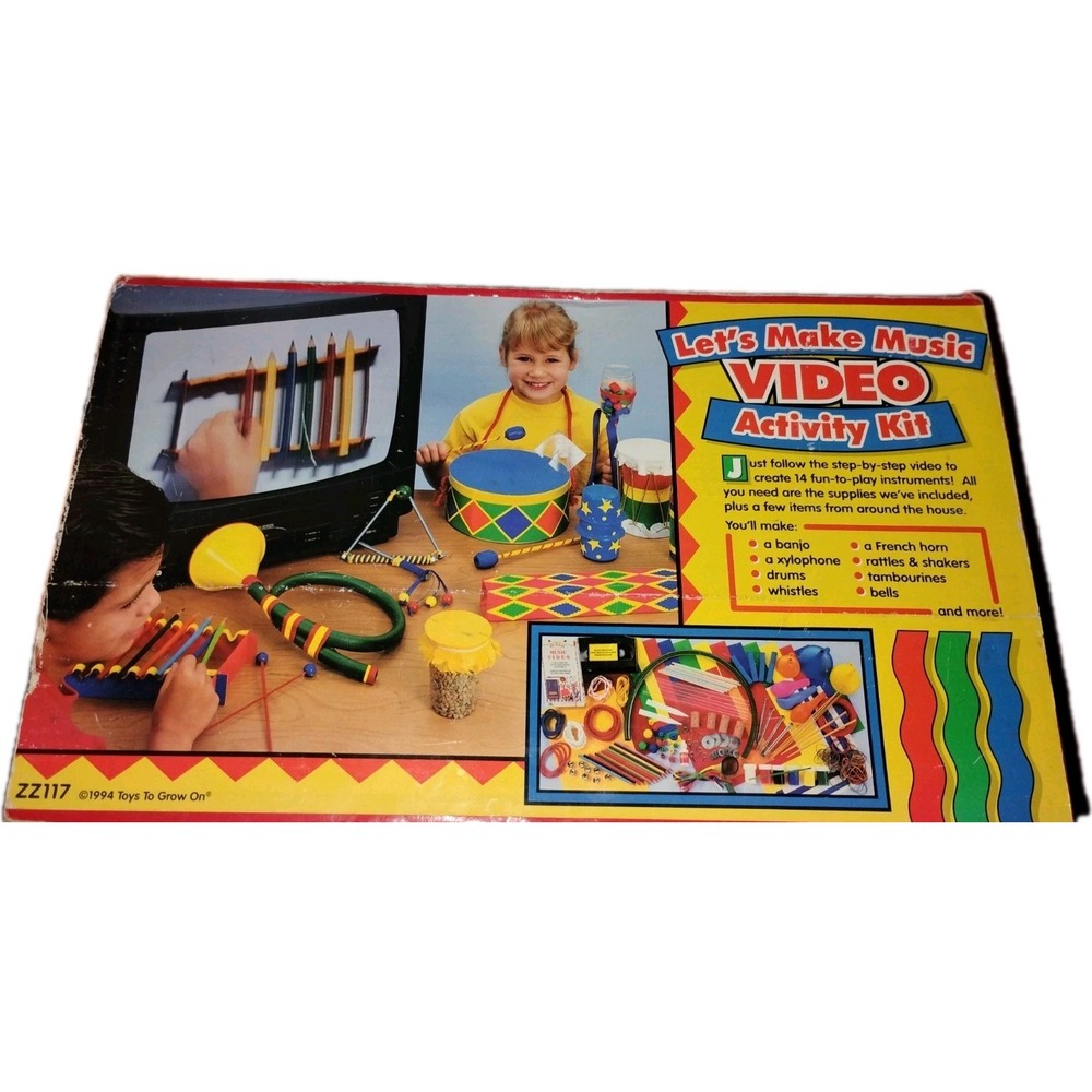 Vntg Let's Make Music VHS Activity Kit "My First" Kids Make Instruments 1994 NOS